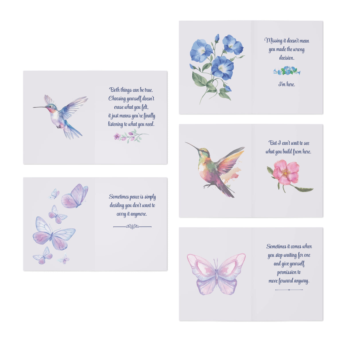 Releasing With Grace Encouragement Card Set | 5 Cards for Healing, Letting Go & New Beginnings