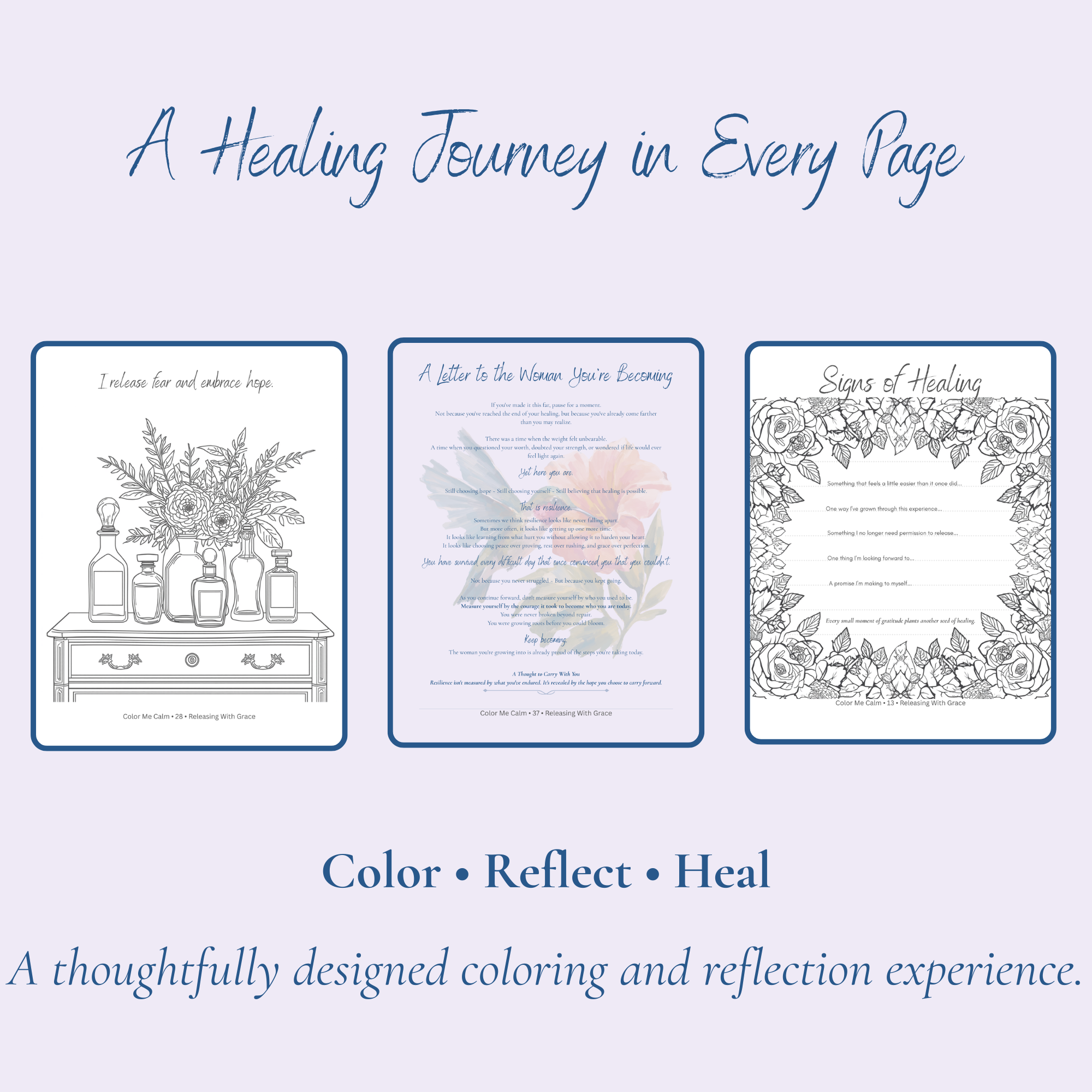 Color Me Calm: Releasing With Grace | Healing Coloring Book