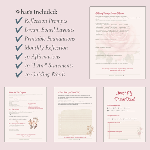 Receiving & Rest Dream Board Companion ~ A Guided Dream Board Workbook to Help You Create a Life That Feels Like an Exhale