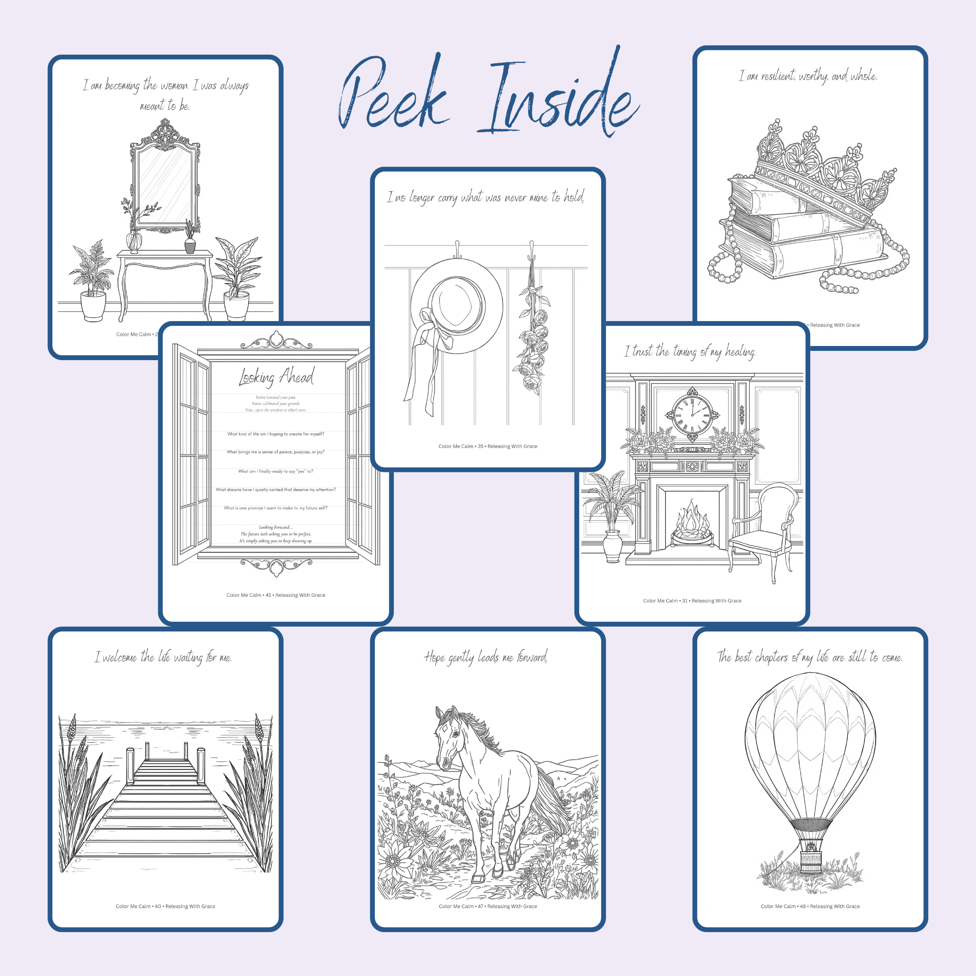 Color Me Calm: Releasing With Grace | Healing Coloring Book