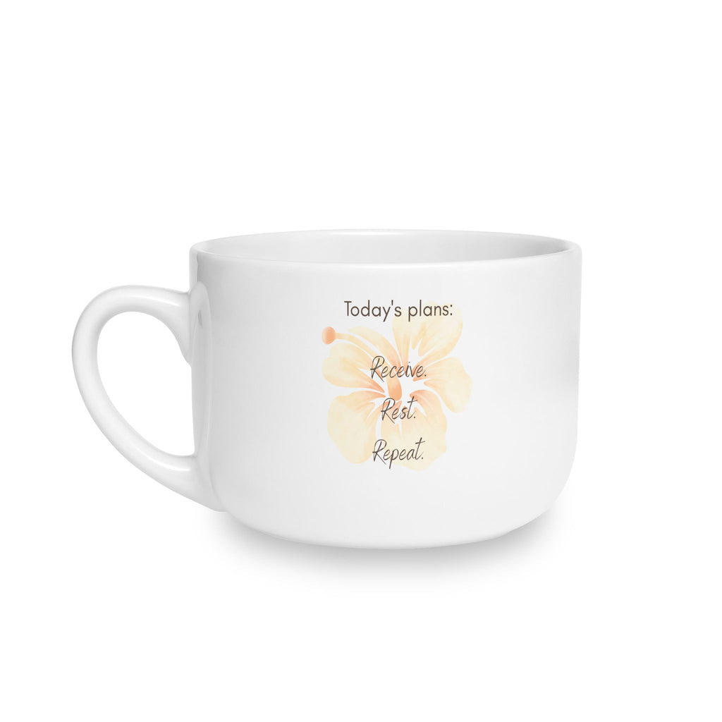 Receive. Rest. Repeat. 25 oz Latte Mug | Receiving & Rest