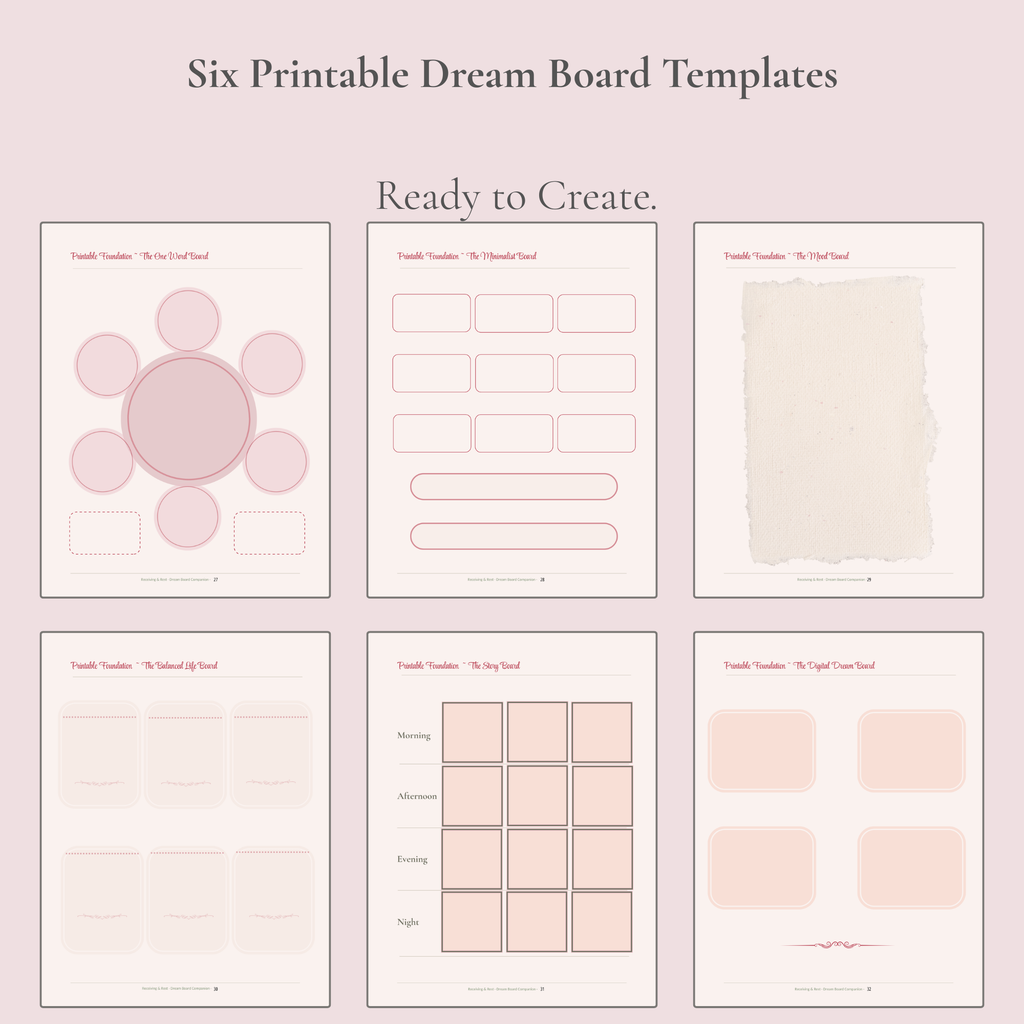 Receiving & Rest Dream Board Companion ~ A Guided Dream Board Workbook to Help You Create a Life That Feels Like an Exhale