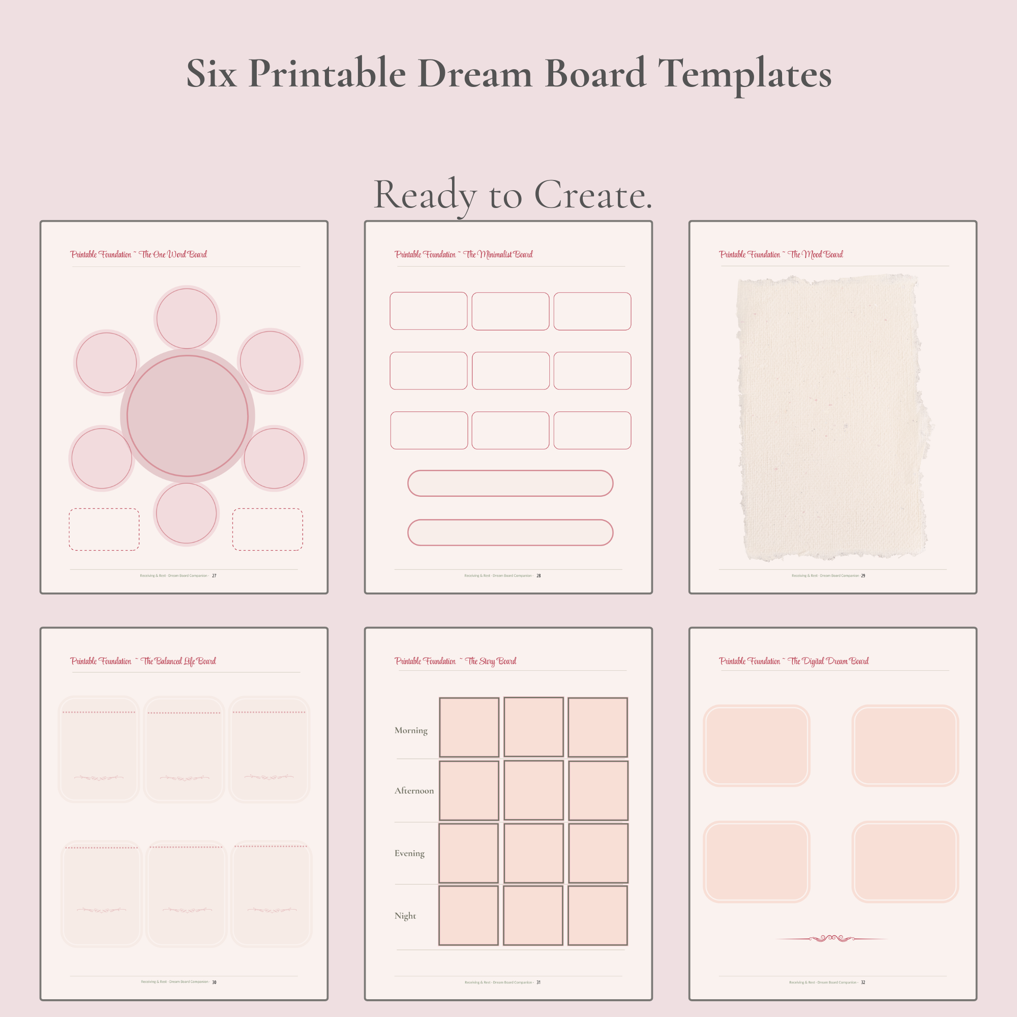 Receiving & Rest Dream Board Companion ~ A Guided Dream Board Workbook to Help You Create a Life That Feels Like an Exhale