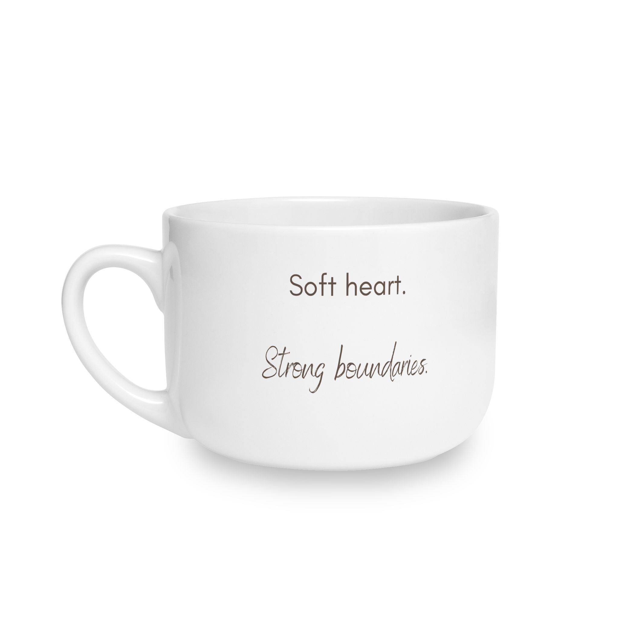 Soft Heart. Strong Boundaries. 25 oz Latte Mug | Soft Power
