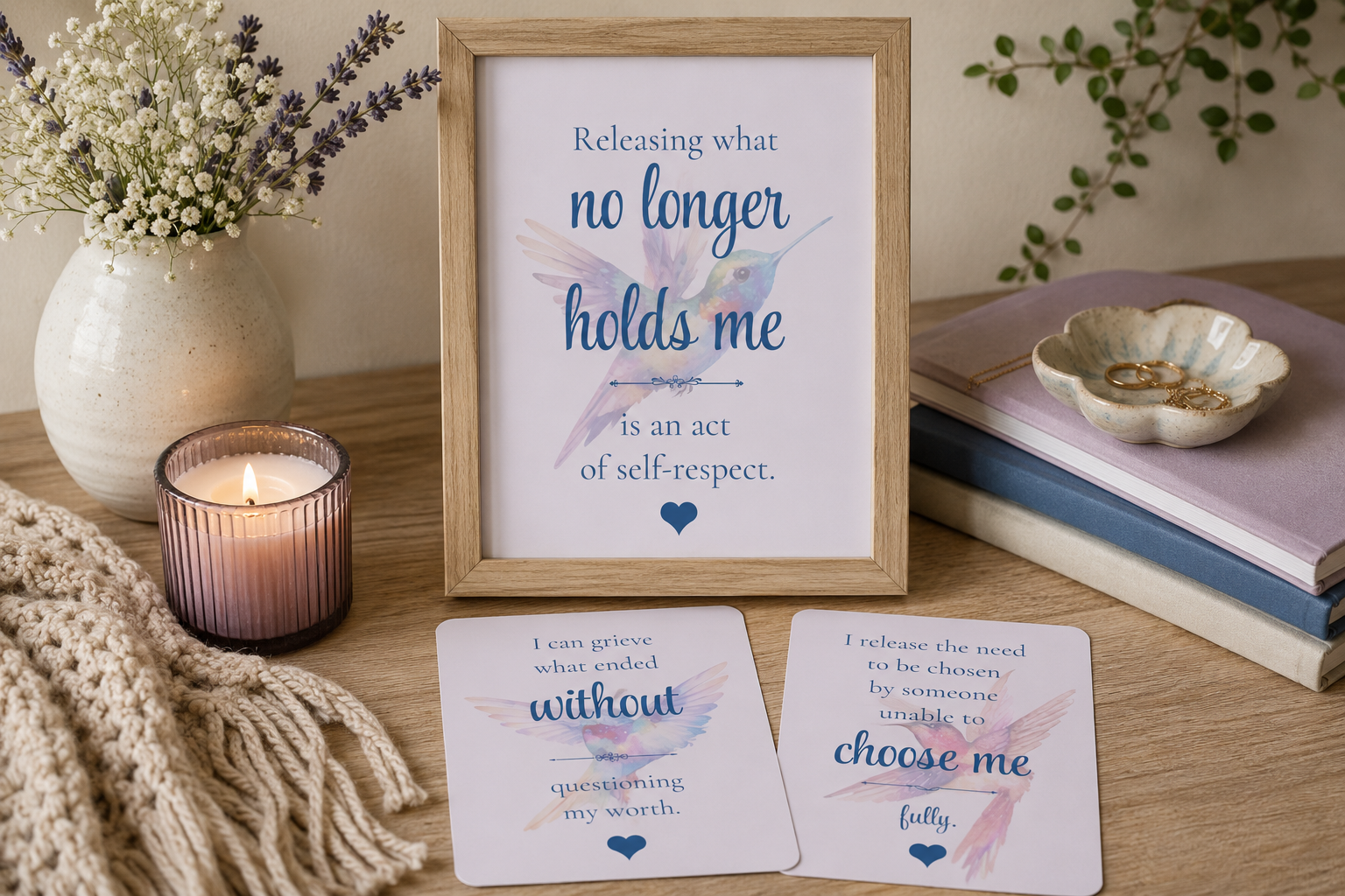 Releasing With Grace | Affirmation Cards for Letting Go