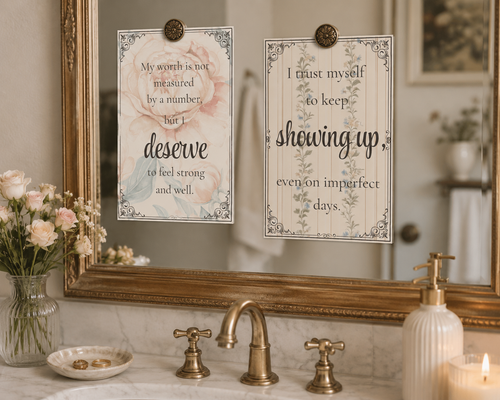 Becoming Her | Weight Loss & Self-Trust Affirmation Cards Motivation | Digital Download