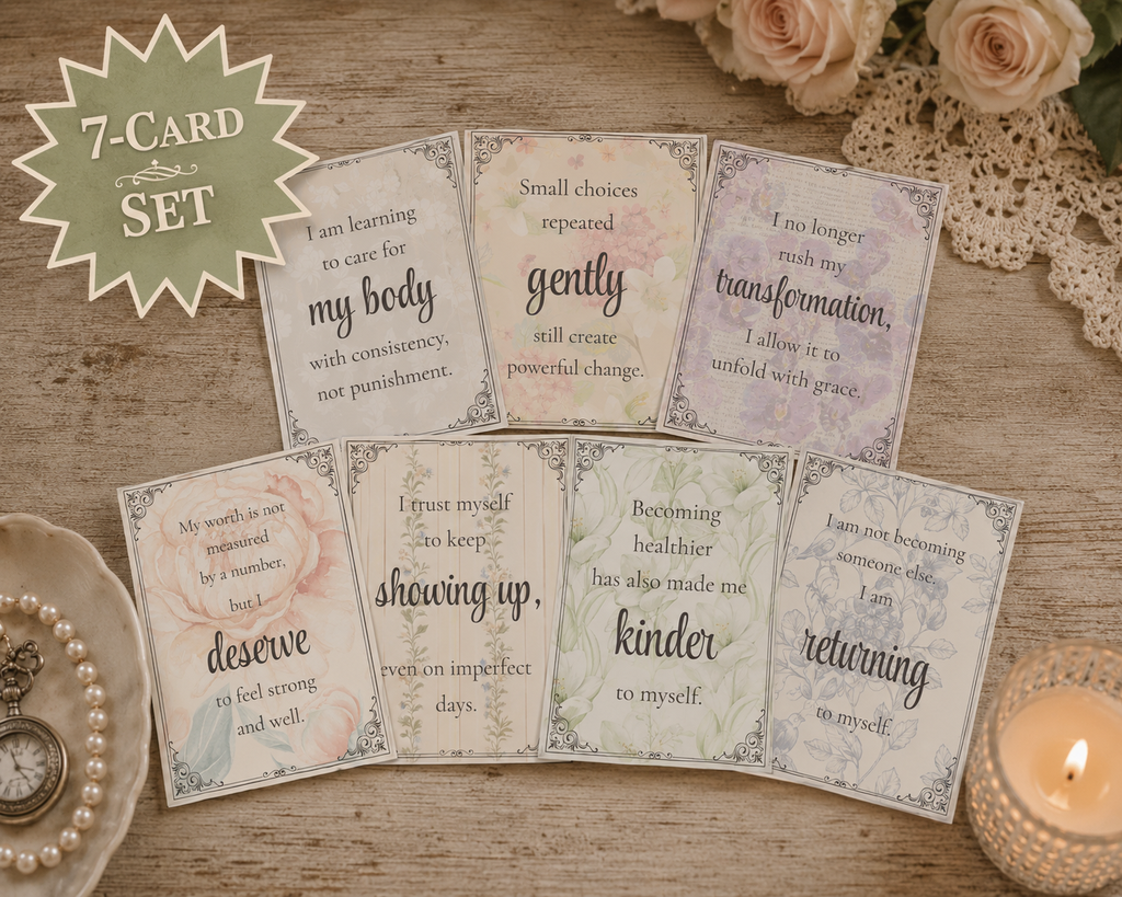 Becoming Her | Weight Loss & Self-Trust Affirmation Cards Motivation | Digital Download